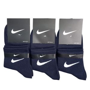 جوراب اسپرت نیم ساق نایک (3 جفتی) رنگ سرمه ای تیره کد 41